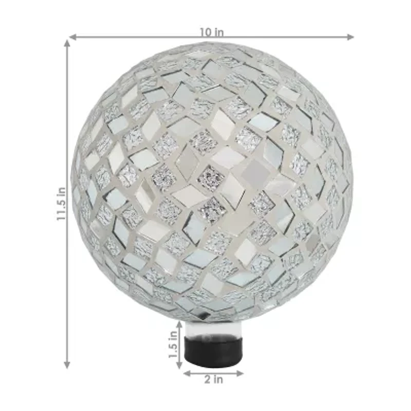 Net Health Shops Diamond Mosaic Gazing Globe - 10 Inch Glass Yard Art