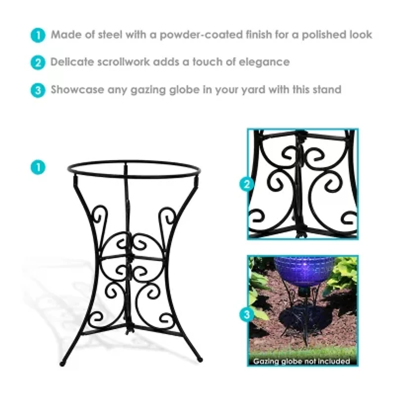 Net Health Shops Decorative Scroll Gazing Ball Stand Metal Yard Art