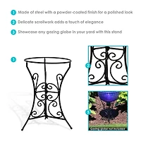 Net Health Shops Decorative Scroll Gazing Ball Stand Metal Yard Art