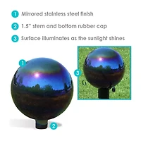 Net Health Shops Mirrored Gazing Globe - 10 Inch Glass Yard Art