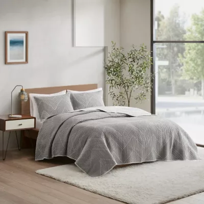 INK+IVY 3-pc. Embroidered Quilt Set
