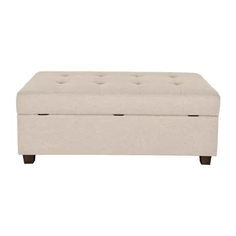 Corliving Aubin Tufted Upholstered Ottoman