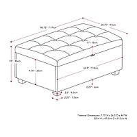 Corliving Aubin Tufted Upholstered Ottoman