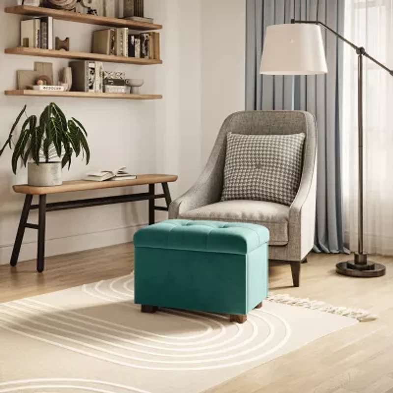 Corliving Asha Tufted Upholstered Ottoman