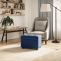 Corliving Asha Tufted Upholstered Ottoman