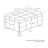 Corliving Yves Tufted Upholstered Ottoman