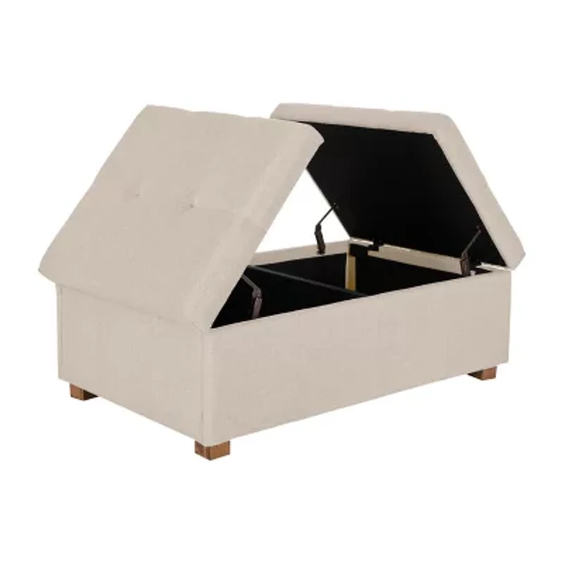 Corliving Yves Tufted Upholstered Ottoman