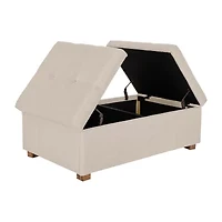 Corliving Yves Tufted Upholstered Ottoman