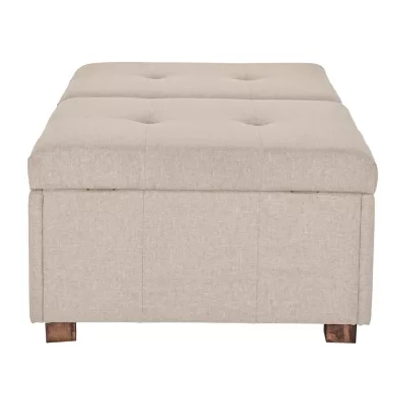 Corliving Yves Tufted Upholstered Ottoman