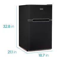 BLACK+DECKER 3.1 cu.ft.. 2 Door Ref/Freezer - Back