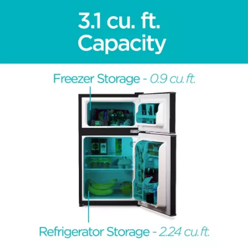 BLACK+DECKER 3.1 cu.ft.. 2 Door Ref/Freezer - Back