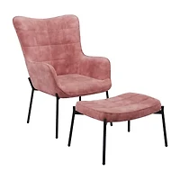 Corliving Charlotte Tufted Upholstered Wingback Chair