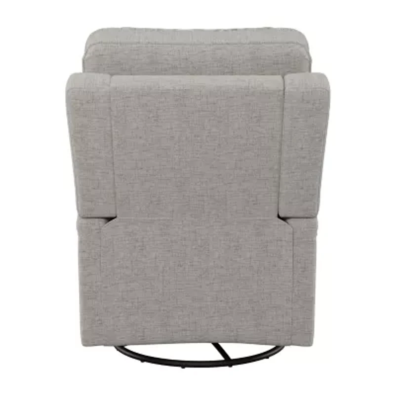 Corliving Jasmine Swivel Curved Slope-Arm Recliner