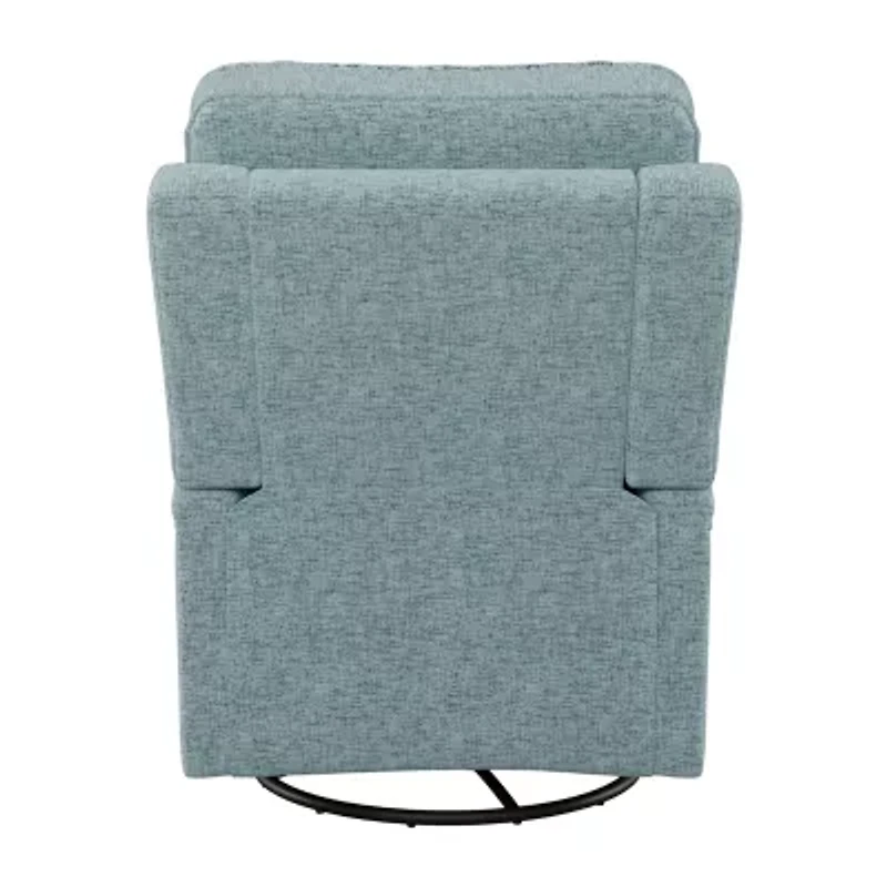 Corliving Jasmine Swivel Curved Slope-Arm Recliner