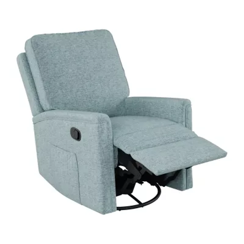 Corliving Jasmine Swivel Curved Slope-Arm Recliner