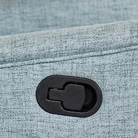 Corliving Jasmine Swivel Curved Slope-Arm Recliner