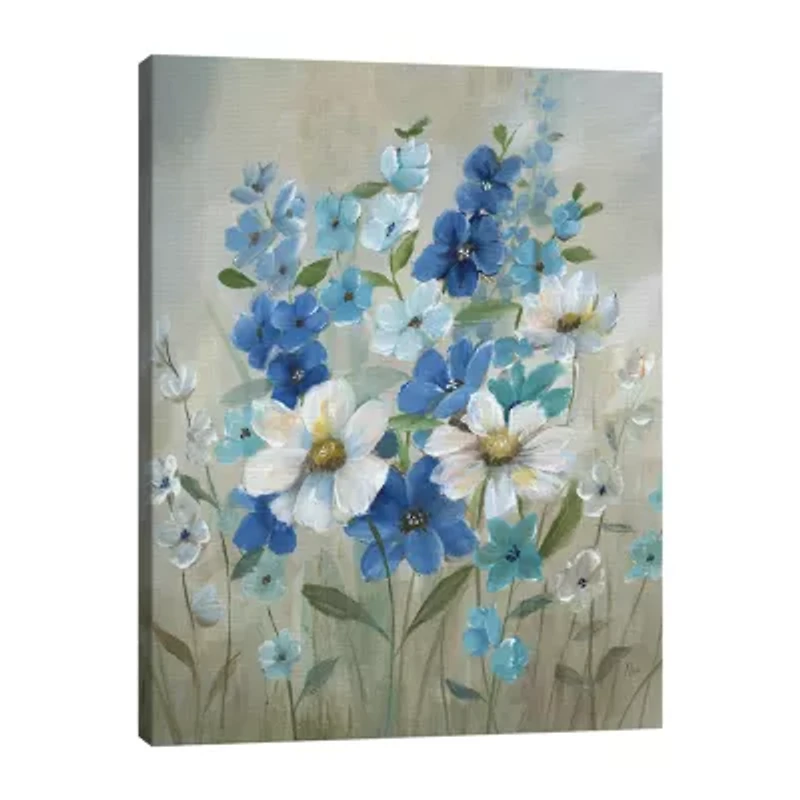 30''X40'' Blue Garden II Canvas Art