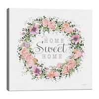 Lumaprints Sweet Home Floral Wreath Canvas Art