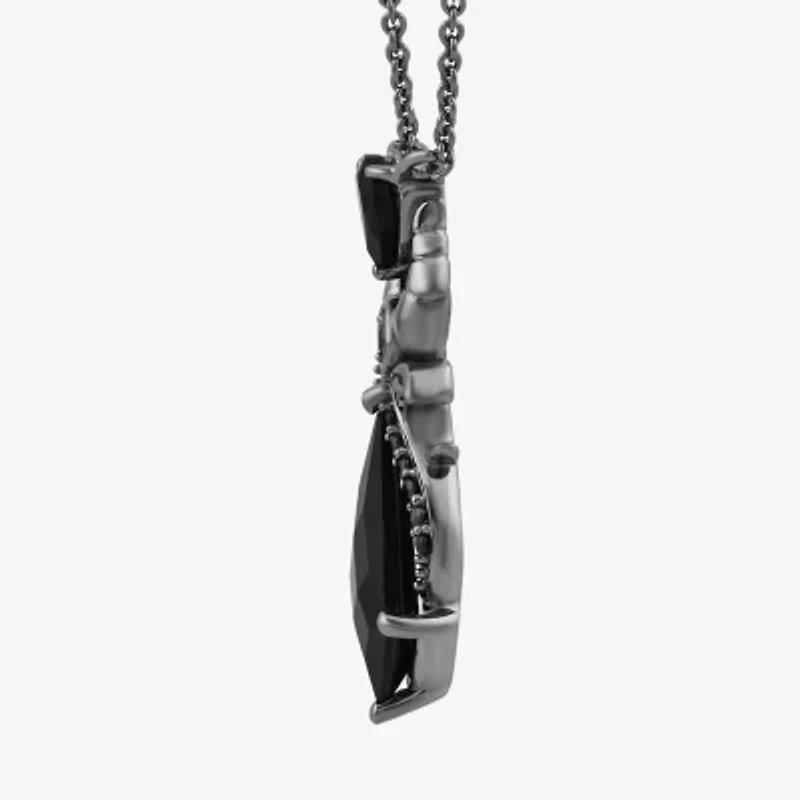 Enchanted Disney Fine Jewelry Villains Womens 1/ CT. T.W. Natural Black Diamond Sterling Silver 18 Inch Pendant Necklace