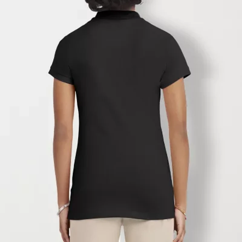 IZOD Womens Juniors Short Sleeve Polo Shirt
