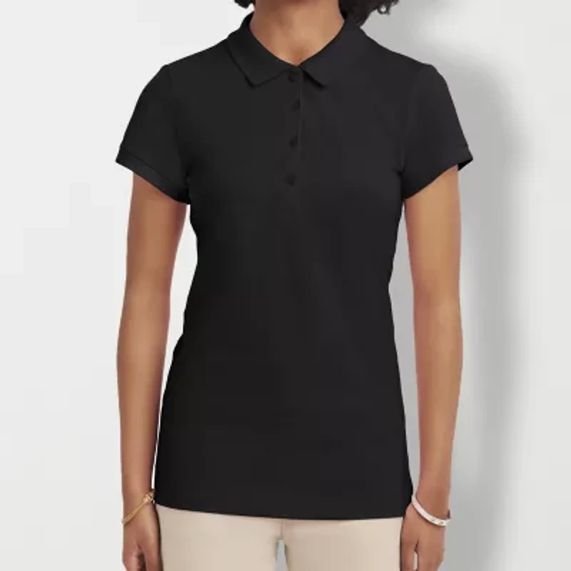IZOD Womens Juniors Short Sleeve Polo Shirt