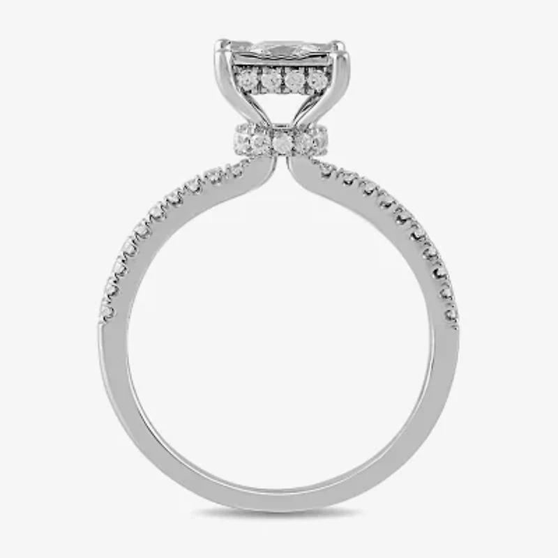 (G / Si2) Womens 1 CT. T.W. Lab Grown White Diamond Sterling Silver Side Stone Wedding Bridal Set