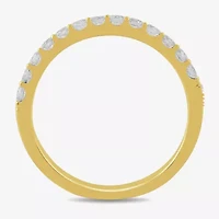 (G / Si2) Womens 3 1/2 CT. T.W Lab Grown White Diamond 10K Gold Round Side Stone Wedding Bridal Set