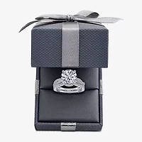 G-H / Si1-Si2) Womens 3 1/2 CT. T.W Lab Grown White Diamond 14K Gold Round Side Stone Engagement Ring