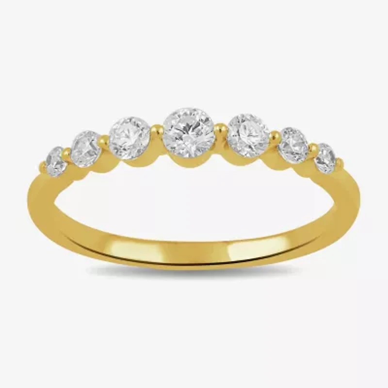 Womens 1/2 CT. T.W. Lab Grown White Diamond 10K Gold Anniversary Wedding Band
