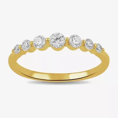 Womens 1/2 CT. T.W. Lab Grown White Diamond 10K Gold Anniversary Wedding Band