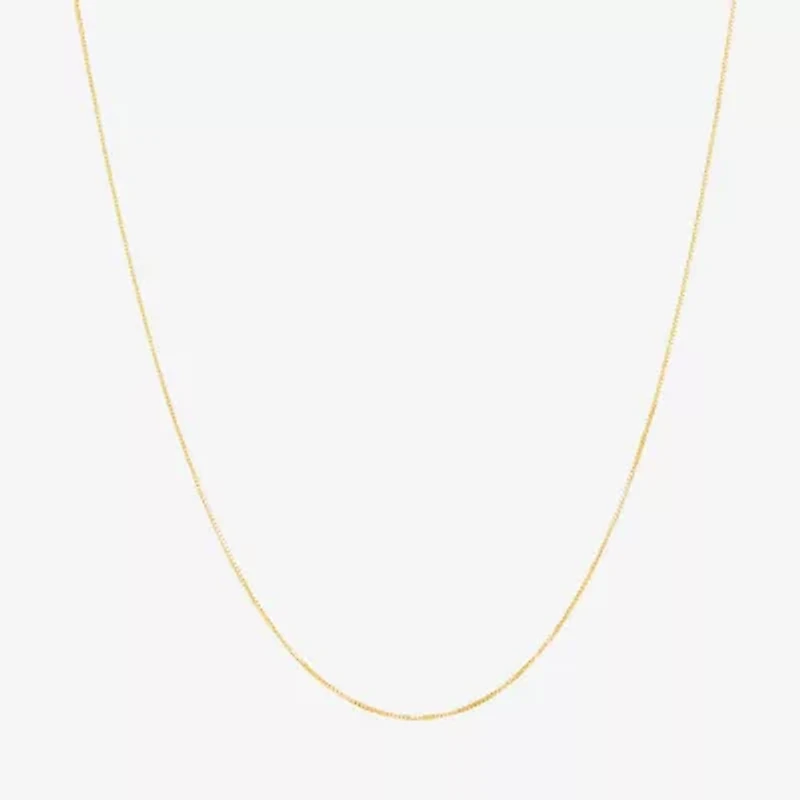 Womens 14K Gold 20 Inch Box Chain Necklace