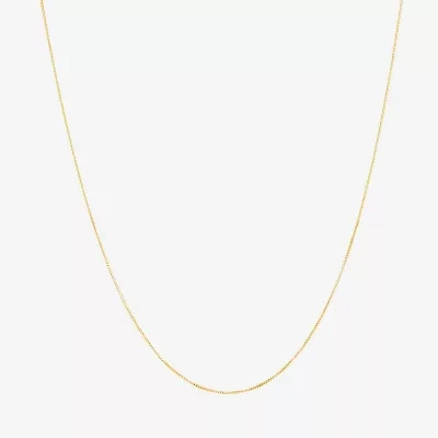 Womens 14K Gold 20 Inch Box Chain Necklace