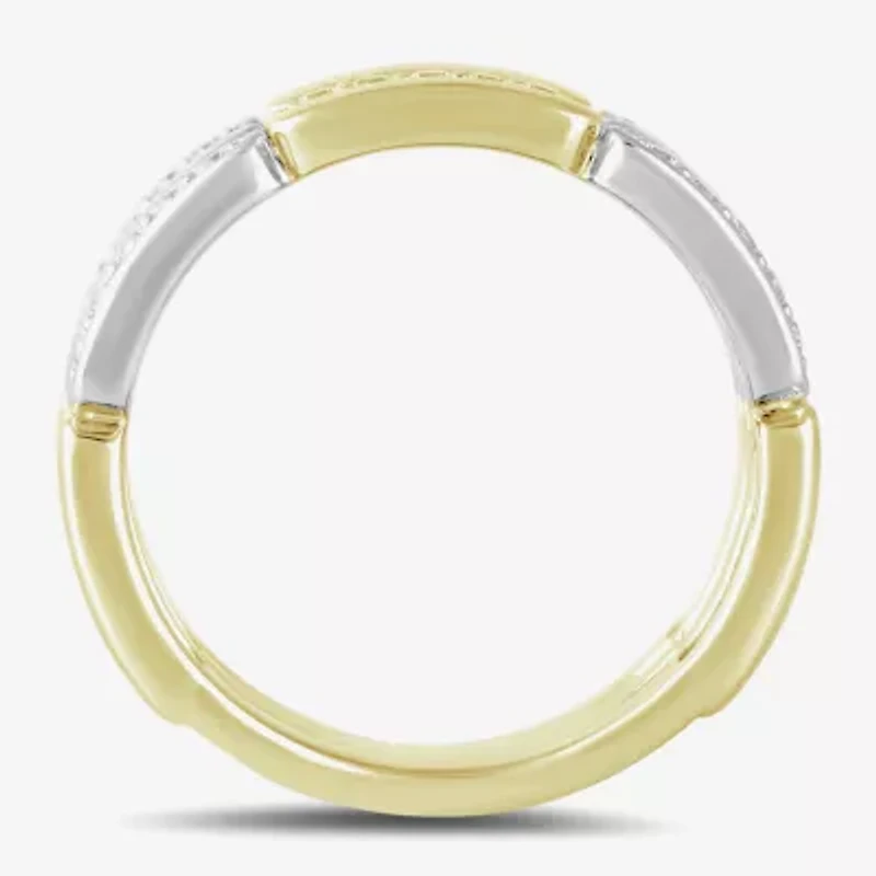(I / I2) Womens 1/3 CT. T.W. Lab Grown White Diamond 14K Gold Over Silver Band