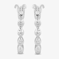(I / I2) Womens 1/10 CT. T.W. Lab Grown White Diamond Sterling Silver 14.8mm Hoop Earrings