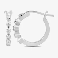 (I / I2) Womens 1/10 CT. T.W. Lab Grown White Diamond Sterling Silver 14.8mm Hoop Earrings