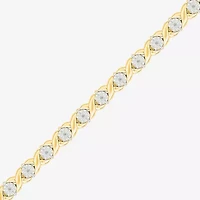 Womens 1/10 CT. T.W. Natural White Diamond Sterling Silver 7.5 Inch Tennis Bracelet