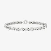 Womens 1/10 CT. T.W. Natural White Diamond Sterling Silver 7.5 Inch Tennis Bracelet