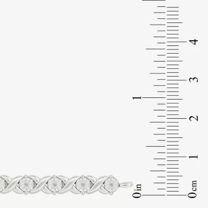 Womens 1/10 CT. T.W. Natural White Diamond Sterling Silver 7.5 Inch Tennis Bracelet