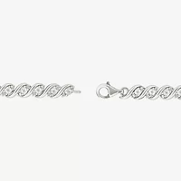 Womens 1/10 CT. T.W. Natural White Diamond Sterling Silver 7.25 Inch Tennis Bracelet