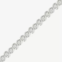 Womens 1/10 CT. T.W. Natural White Diamond Sterling Silver 7.25 Inch Tennis Bracelet