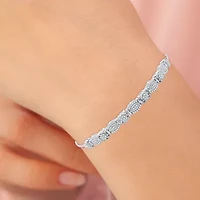 (G-H / Si2-Si3) Womens 1/2 CT. T.W. Lab Grown White Diamond Sterling Silver Bolo Bracelet