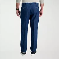 Haggar Stretch Denim Mens Classic Fit Pleated Pant