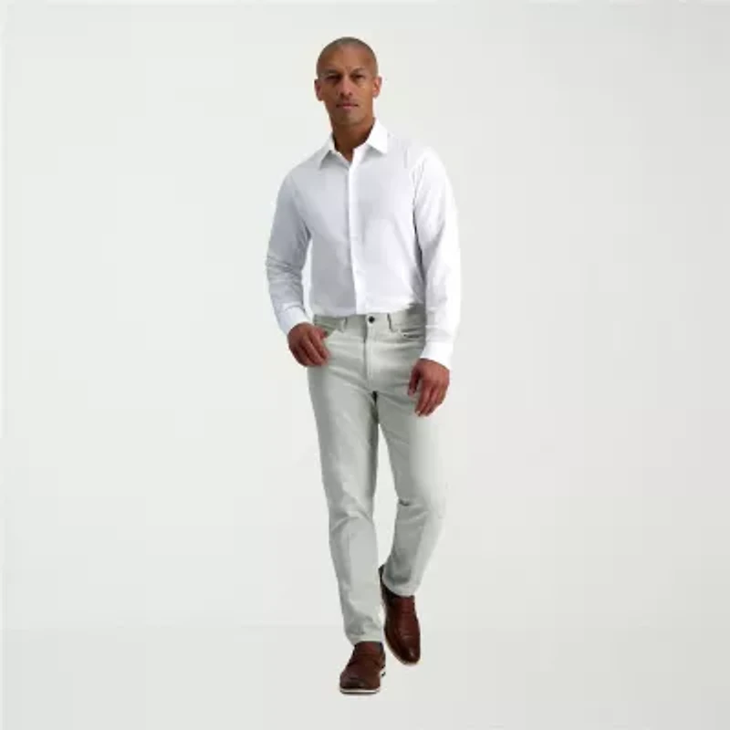 Haggar Smart Wash Mens Slim Fit Easy Care Long Sleeve Dress Shirt
