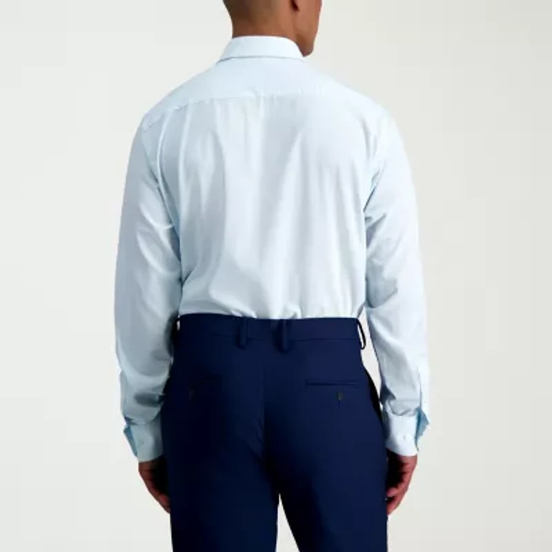 Haggar Smart Wash Mens Slim Fit Easy Care Long Sleeve Dress Shirt