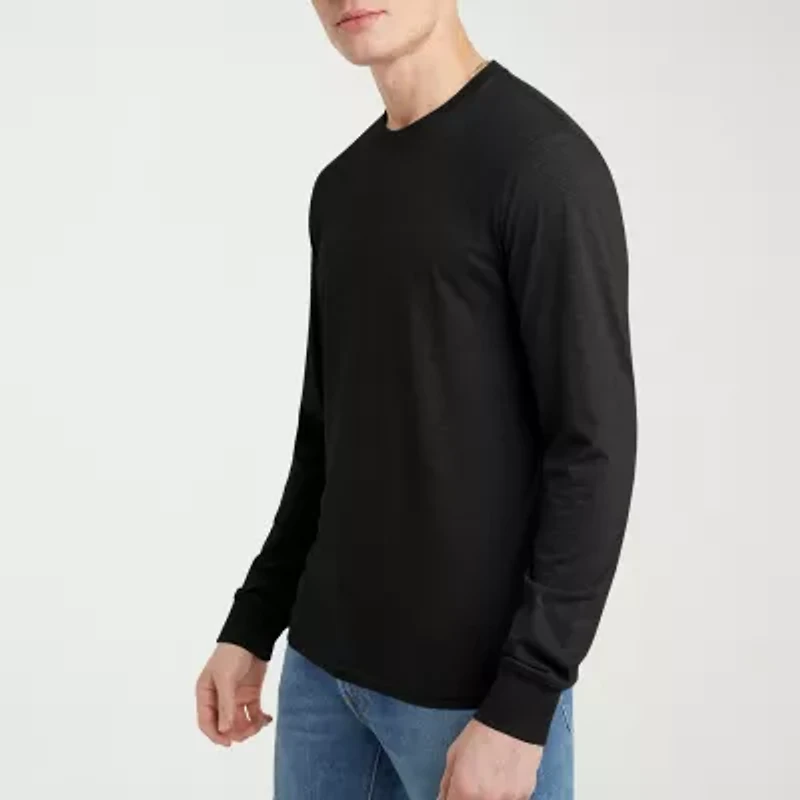 Hanes Lightweight Mens Crew Neck Long Sleeve Active T-Shirt