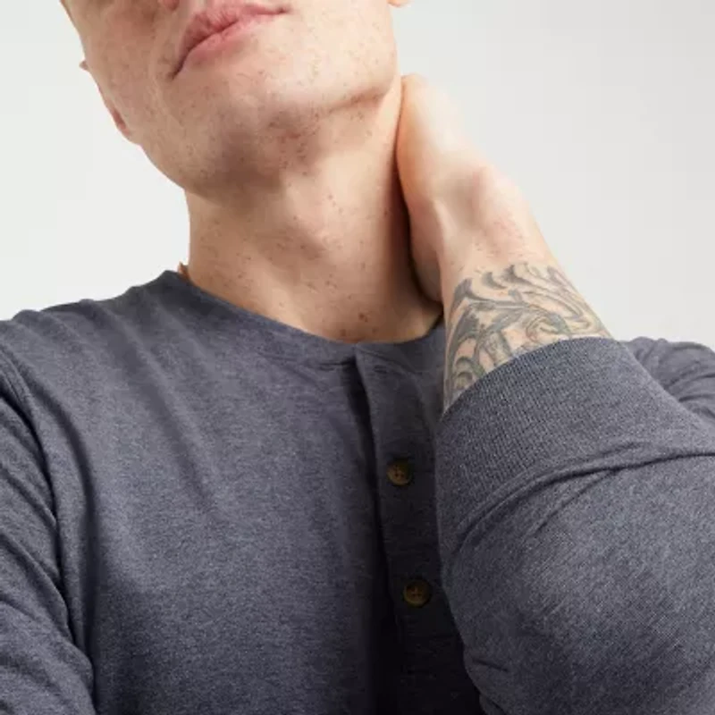 Hanes Mens Long Sleeve Classic Fit Henley Shirt