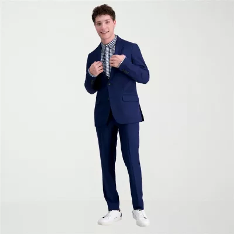 Haggar Smart Wash Tech Suit Mens Comfort Waistband Slim Fit Flat Front Pant