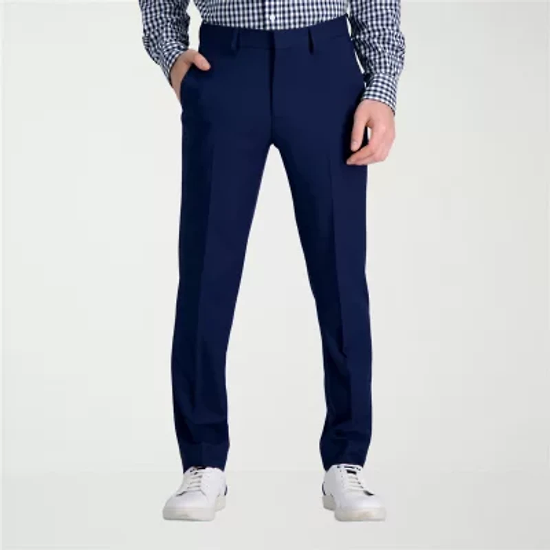 Haggar Smart Wash Tech Suit Mens Comfort Waistband Slim Fit Flat Front Pant