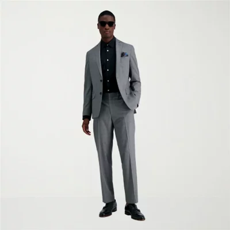 Haggar JMH Glen Mens Stretch Fabric Slim Fit Plaid Suit Jacket