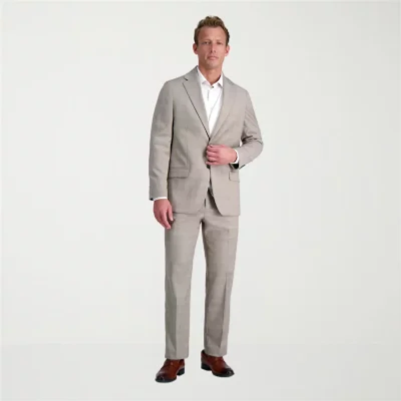 Haggar JMH Tailored Glen Plaid Mens Stretch Fabric Flat Front Suit Pant